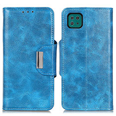 Coque Portefeuille Livre Cuir Etui Clapet N04P pour Samsung Galaxy F42 5G Bleu Ciel