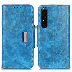 Coque Portefeuille Livre Cuir Etui Clapet N04P pour Sony Xperia 1 III Bleu Ciel