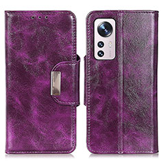 Coque Portefeuille Livre Cuir Etui Clapet N04P pour Xiaomi Mi 12 5G Violet