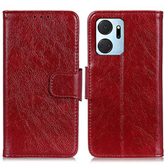 Coque Portefeuille Livre Cuir Etui Clapet N05P pour Huawei Honor X7a Rouge