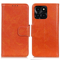 Coque Portefeuille Livre Cuir Etui Clapet N05P pour Huawei Honor X8b Orange