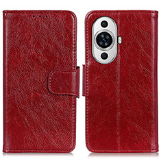 Coque Portefeuille Livre Cuir Etui Clapet N05P pour Huawei Nova 11 Pro Rouge