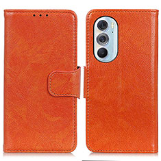 Coque Portefeuille Livre Cuir Etui Clapet N05P pour Motorola Moto Edge Plus (2022) 5G Orange