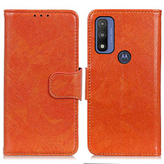 Coque Portefeuille Livre Cuir Etui Clapet N05P pour Motorola Moto G Pure Orange
