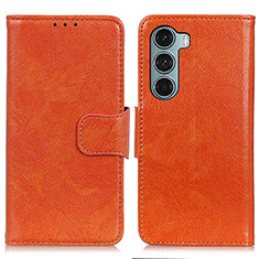 Coque Portefeuille Livre Cuir Etui Clapet N05P pour Motorola Moto G200 5G Orange