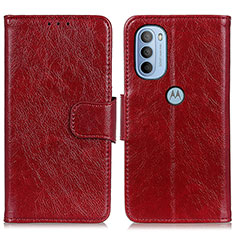 Coque Portefeuille Livre Cuir Etui Clapet N05P pour Motorola Moto G41 Rouge