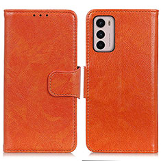 Coque Portefeuille Livre Cuir Etui Clapet N05P pour Motorola Moto G42 Orange