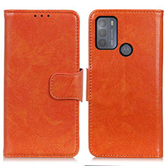 Coque Portefeuille Livre Cuir Etui Clapet N05P pour Motorola Moto G50 Orange