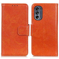 Coque Portefeuille Livre Cuir Etui Clapet N05P pour Motorola Moto G62 5G Orange