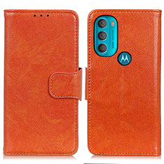 Coque Portefeuille Livre Cuir Etui Clapet N05P pour Motorola Moto G71 5G Orange