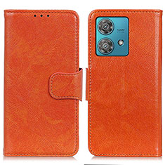 Coque Portefeuille Livre Cuir Etui Clapet N05P pour Motorola Moto G84 5G Orange