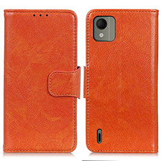 Coque Portefeuille Livre Cuir Etui Clapet N05P pour Nokia C110 Orange
