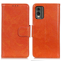 Coque Portefeuille Livre Cuir Etui Clapet N05P pour Nokia C210 Orange
