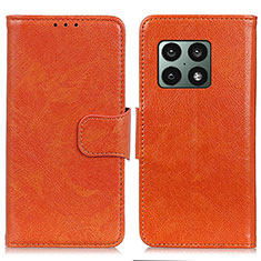 Coque Portefeuille Livre Cuir Etui Clapet N05P pour OnePlus 10 Pro 5G Orange