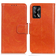 Coque Portefeuille Livre Cuir Etui Clapet N05P pour Oppo A95 4G Orange