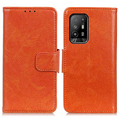 Coque Portefeuille Livre Cuir Etui Clapet N05P pour Oppo F19 Pro+ Plus 5G Orange
