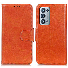 Coque Portefeuille Livre Cuir Etui Clapet N05P pour Oppo Reno6 Pro 5G Orange
