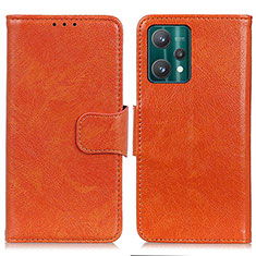 Coque Portefeuille Livre Cuir Etui Clapet N05P pour Realme 9 Pro 5G Orange