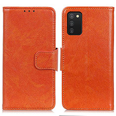Coque Portefeuille Livre Cuir Etui Clapet N05P pour Samsung Galaxy A02s Orange