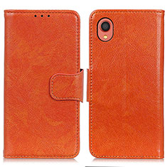 Coque Portefeuille Livre Cuir Etui Clapet N05P pour Samsung Galaxy A22 5G SC-56B Orange
