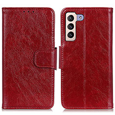Coque Portefeuille Livre Cuir Etui Clapet N05P pour Samsung Galaxy S21 FE 5G Rouge
