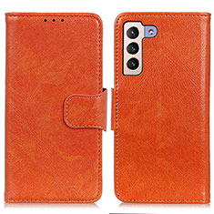 Coque Portefeuille Livre Cuir Etui Clapet N05P pour Samsung Galaxy S23 Plus 5G Orange