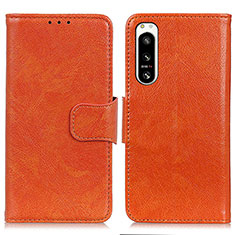 Coque Portefeuille Livre Cuir Etui Clapet N05P pour Sony Xperia 5 IV Orange