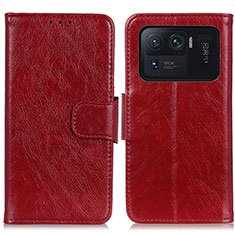Coque Portefeuille Livre Cuir Etui Clapet N05P pour Xiaomi Mi 11 Ultra 5G Rouge