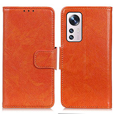 Coque Portefeuille Livre Cuir Etui Clapet N05P pour Xiaomi Mi 12 5G Orange