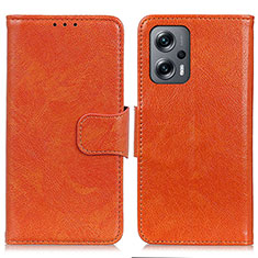 Coque Portefeuille Livre Cuir Etui Clapet N05P pour Xiaomi Poco F5 5G Orange