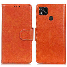 Coque Portefeuille Livre Cuir Etui Clapet N05P pour Xiaomi Redmi 9C Orange