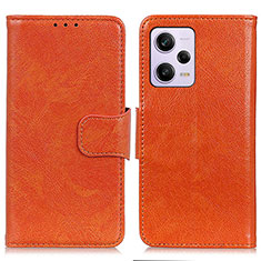Coque Portefeuille Livre Cuir Etui Clapet N05P pour Xiaomi Redmi Note 12 Pro 5G Orange