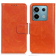 Coque Portefeuille Livre Cuir Etui Clapet N05P pour Xiaomi Redmi Note 13 Pro 5G Orange