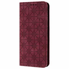 Coque Portefeuille Livre Cuir Etui Clapet N06 pour Samsung Galaxy Note 20 5G Vin Rouge