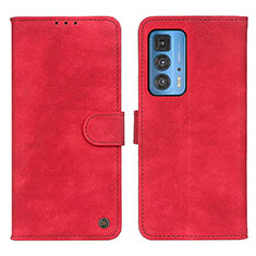 Coque Portefeuille Livre Cuir Etui Clapet N06P pour Motorola Moto Edge 20 Pro 5G Rouge