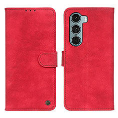 Coque Portefeuille Livre Cuir Etui Clapet N06P pour Motorola Moto G200 5G Rouge