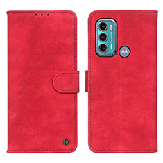 Coque Portefeuille Livre Cuir Etui Clapet N06P pour Motorola Moto G40 Fusion Rouge