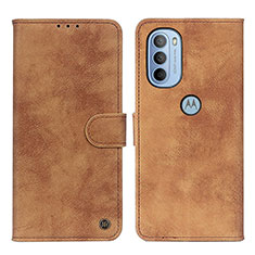 Coque Portefeuille Livre Cuir Etui Clapet N06P pour Motorola Moto G41 Marron