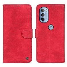 Coque Portefeuille Livre Cuir Etui Clapet N06P pour Motorola Moto G41 Rouge