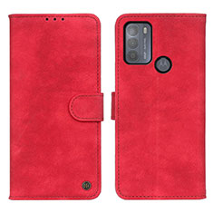 Coque Portefeuille Livre Cuir Etui Clapet N06P pour Motorola Moto G50 Rouge