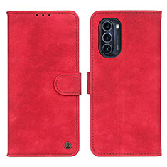 Coque Portefeuille Livre Cuir Etui Clapet N06P pour Motorola Moto G52j 5G Rouge