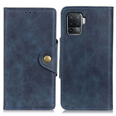 Coque Portefeuille Livre Cuir Etui Clapet N06P pour Oppo A94 4G Bleu