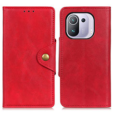 Coque Portefeuille Livre Cuir Etui Clapet N06P pour Xiaomi Mi 11 Pro 5G Rouge