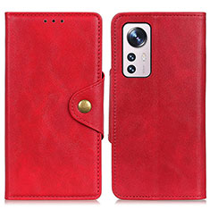 Coque Portefeuille Livre Cuir Etui Clapet N06P pour Xiaomi Mi 12 5G Rouge