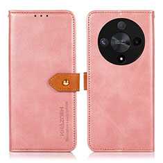 Coque Portefeuille Livre Cuir Etui Clapet N07P pour Huawei Honor X9b 5G Rose