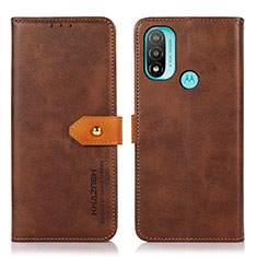 Coque Portefeuille Livre Cuir Etui Clapet N07P pour Motorola Moto E20 Marron