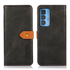Coque Portefeuille Livre Cuir Etui Clapet N07P pour Motorola Moto Edge 20 Pro 5G Noir
