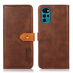 Coque Portefeuille Livre Cuir Etui Clapet N07P pour Motorola Moto G22 Marron
