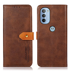 Coque Portefeuille Livre Cuir Etui Clapet N07P pour Motorola Moto G31 Marron
