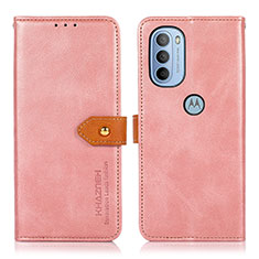 Coque Portefeuille Livre Cuir Etui Clapet N07P pour Motorola Moto G31 Rose